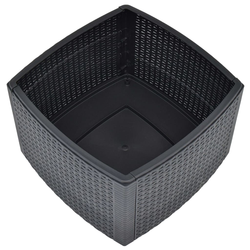 vidaXL Side Table Anthracite 54x54x36.5 cm Plastic