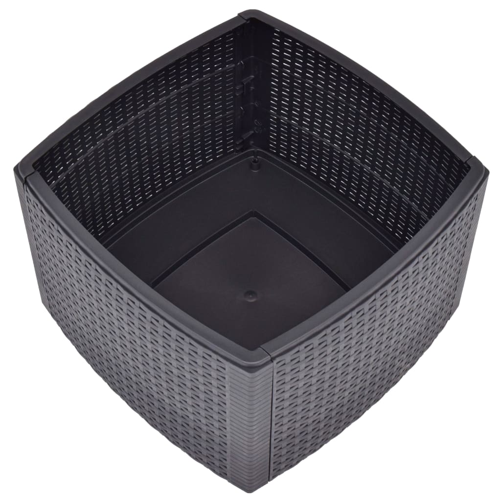 vidaXL Side Table Anthracite 54x54x36.5 cm Plastic