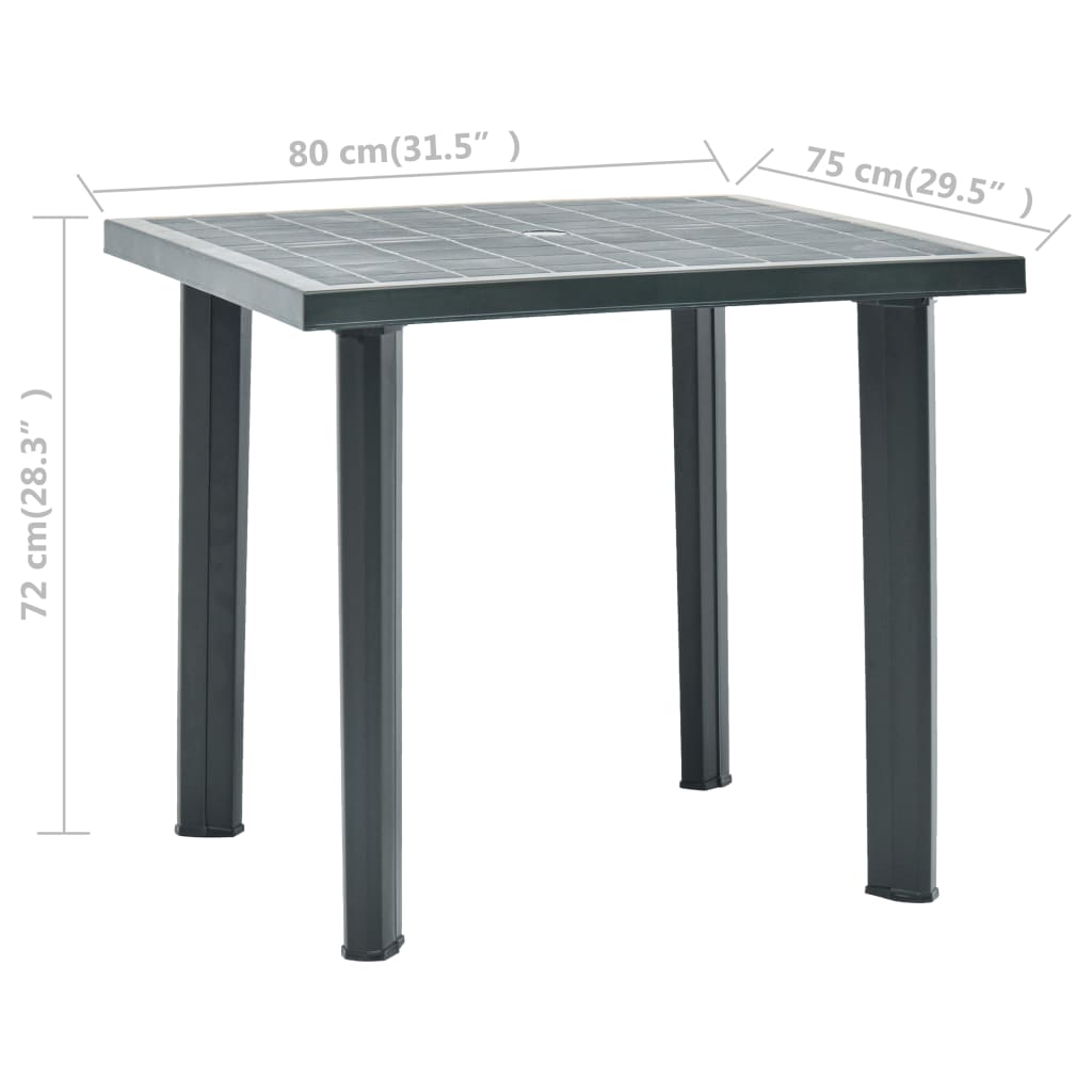 vidaXL Garden Table Anthracite 80x75x72 cm Plastic