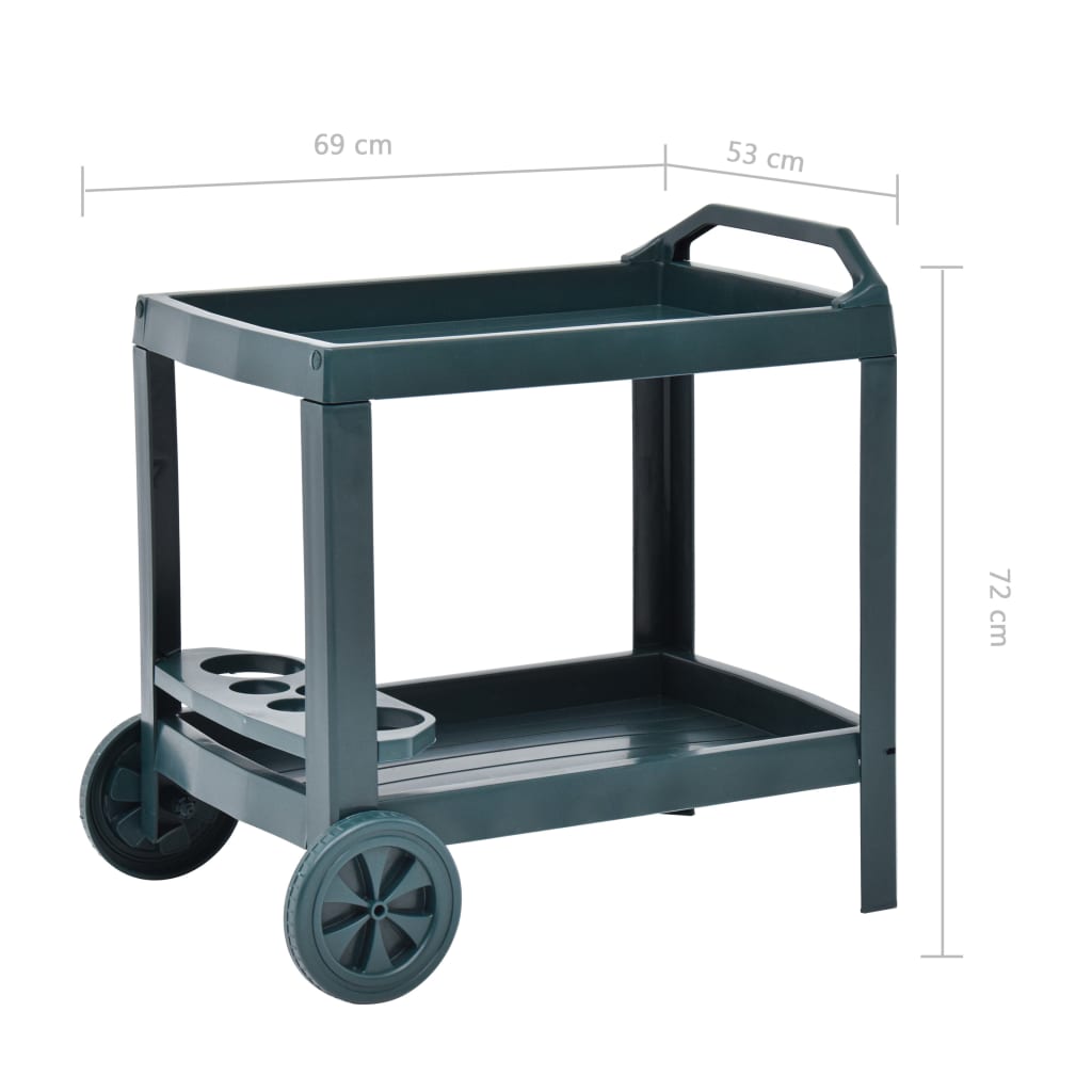 vidaXL Beverage Cart Anthracite 69x53x72 cm Plastic