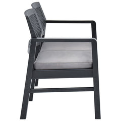 vidaXL 2-Seater Garden Bench with Cushions 120 cm Plastic Anthracite