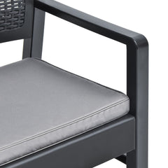 vidaXL 2-Seater Garden Bench with Cushions 120 cm Plastic Anthracite
