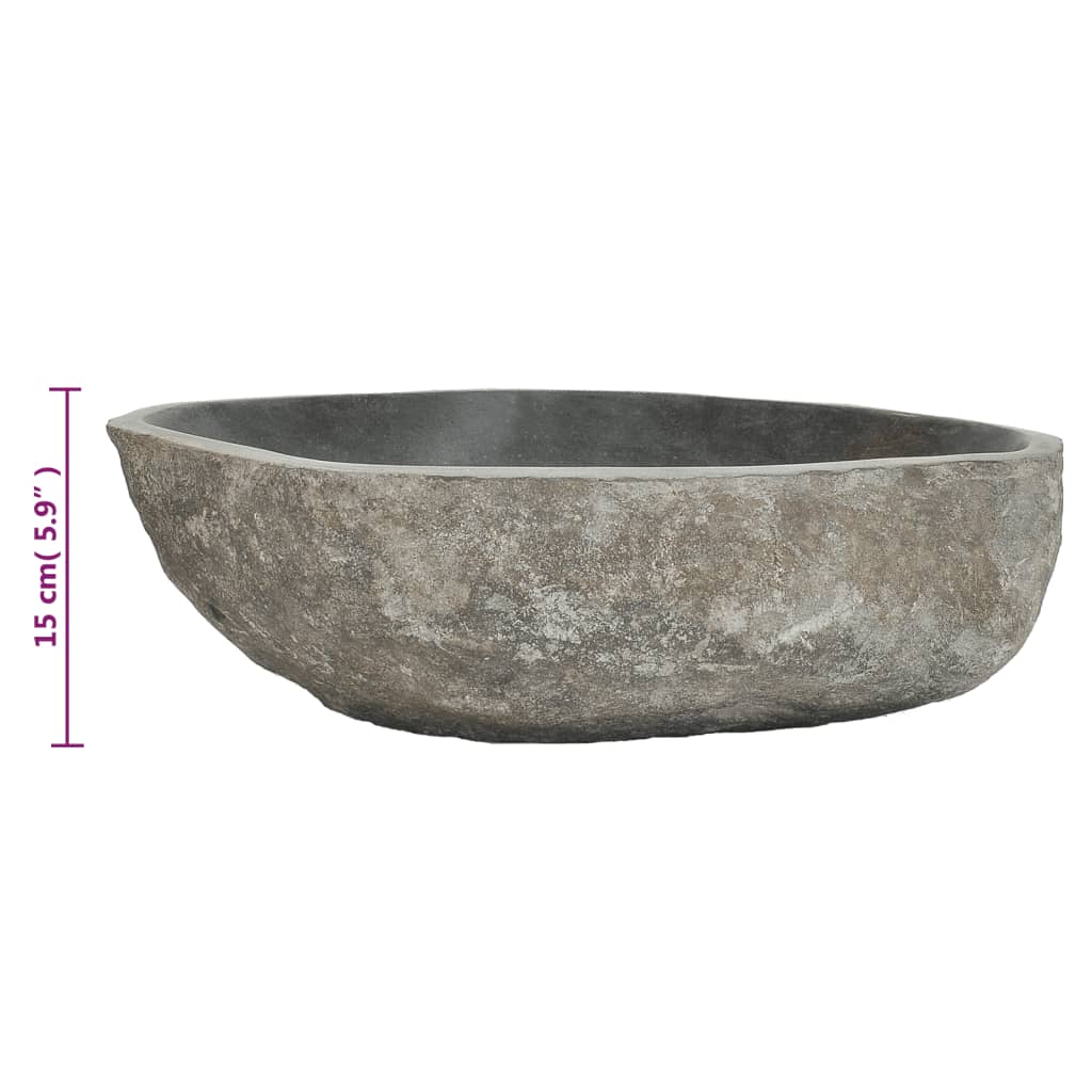 vidaXL Basin River Stone Oval (29-38)x(24-31) cm