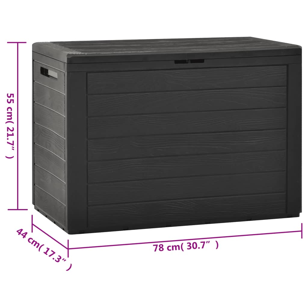 vidaXL Garden Storage Box Anthracite 114x47x60 cm