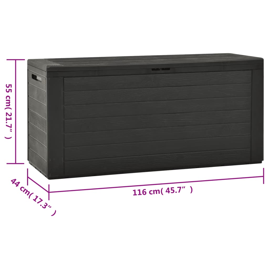 vidaXL Garden Storage Box Anthracite 114x47x60 cm