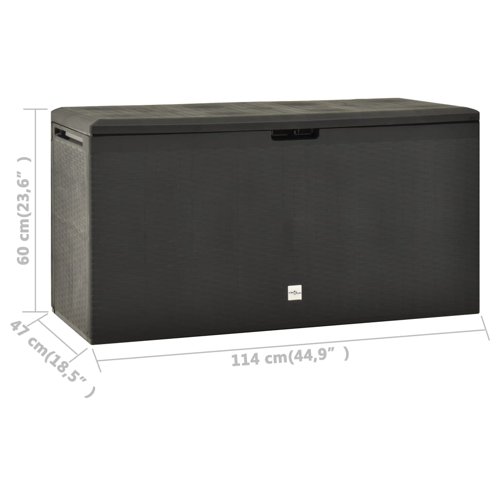 vidaXL Garden Storage Box Anthracite 114x47x60 cm