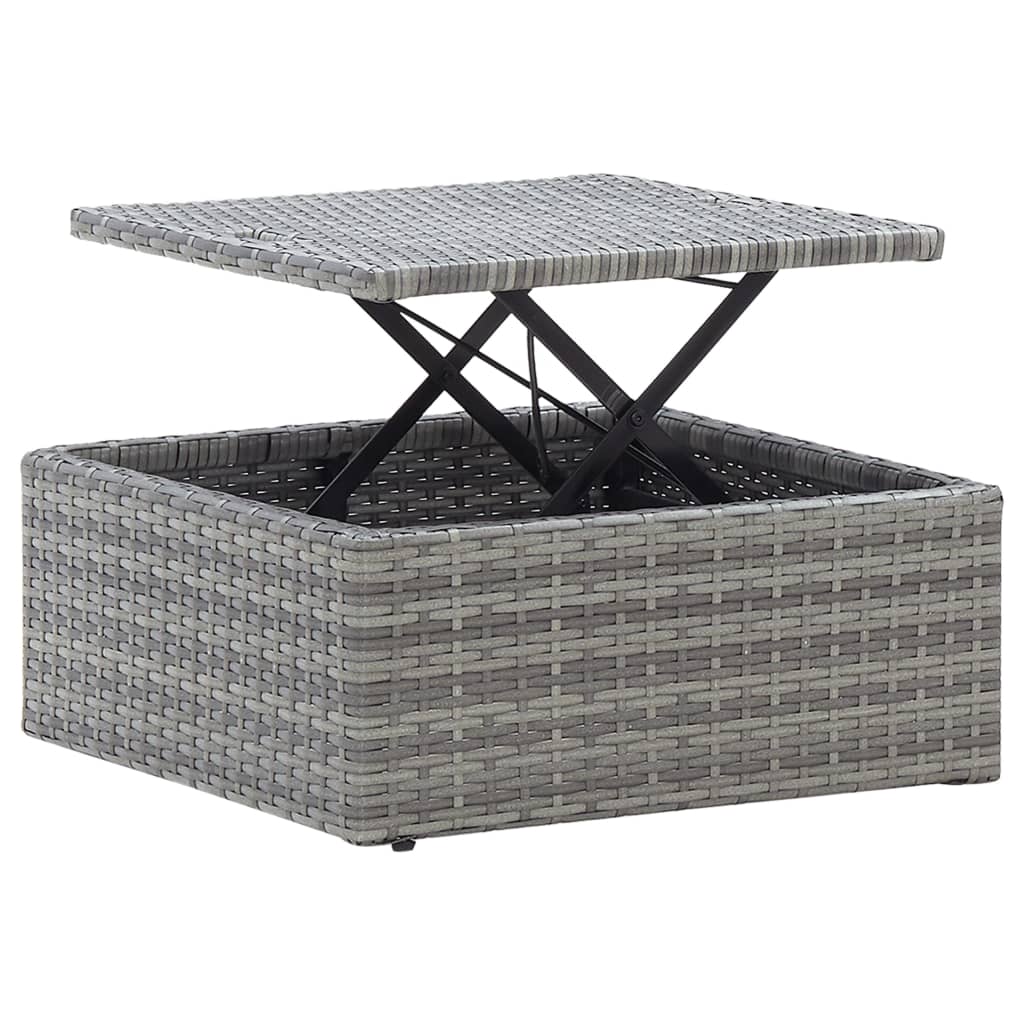 vidaXL Garden Lounge Bed with Roof Black Poly Rattan