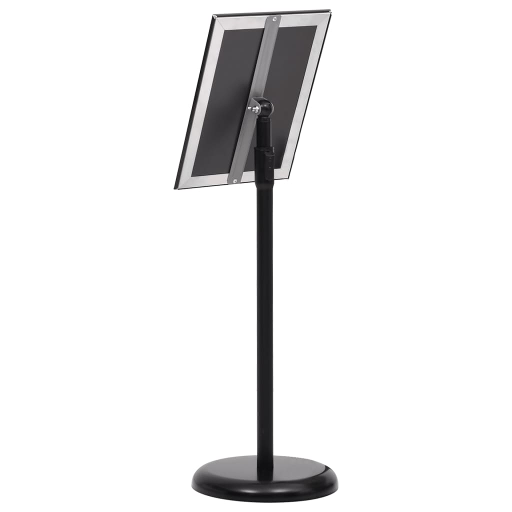 vidaXL A4 Pedestal Poster Stand Black Aluminium Alloy