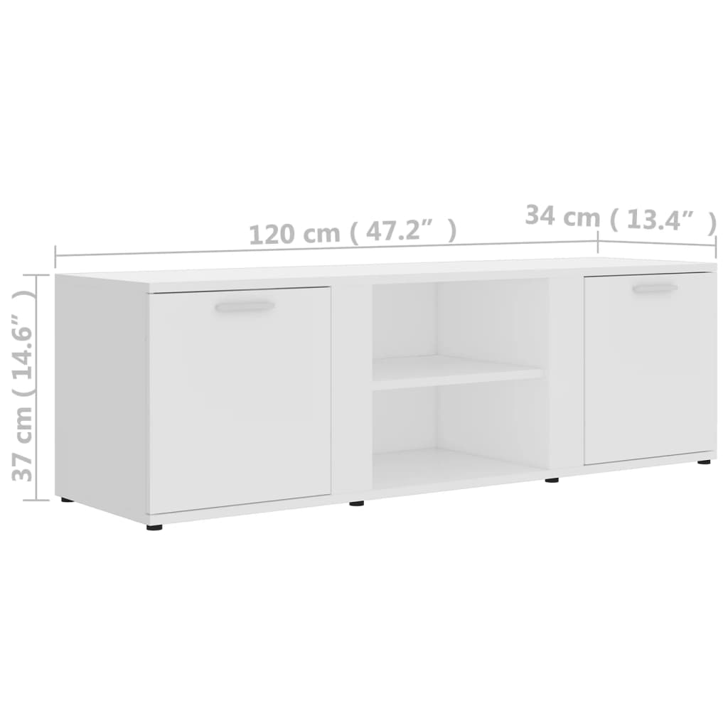 vidaXL TV Cabinet Black 120x34x37 cm Engineered Wood