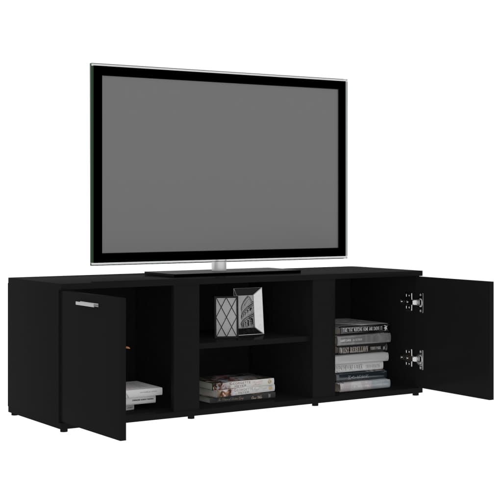 vidaXL TV Cabinet Black 120x34x37 cm Engineered Wood