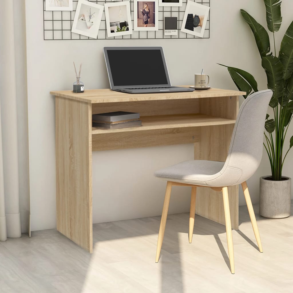 vidaXL Desk Black 90x50x74 cm Engineered Wood