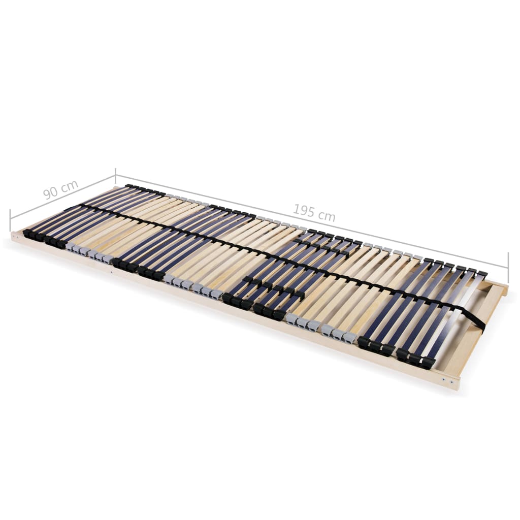 vidaXL Slatted Bed Bases without Mattress 2 pcs with 42 Slats 90x200 cm