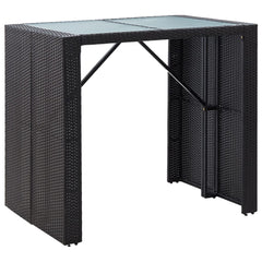 vidaXL 5 Piece Outdoor Bar Set Poly Rattan and Glass Black