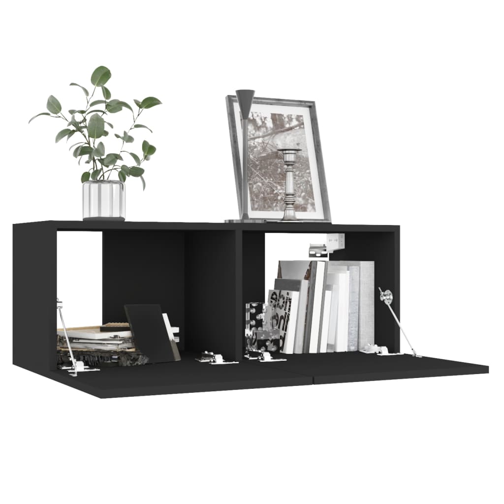 vidaXL TV Cabinet Black 120x30x30 cm Engineered Wood