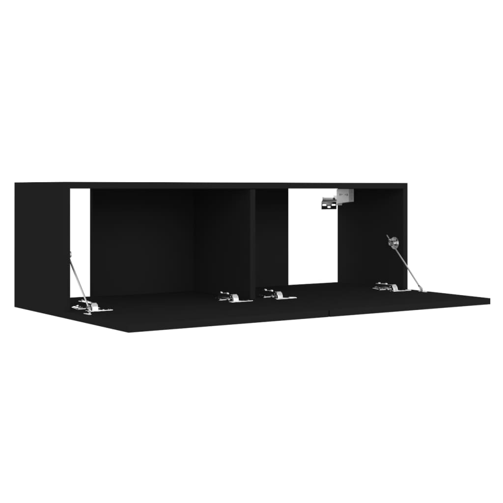 vidaXL TV Cabinet Black 120x30x30 cm Engineered Wood