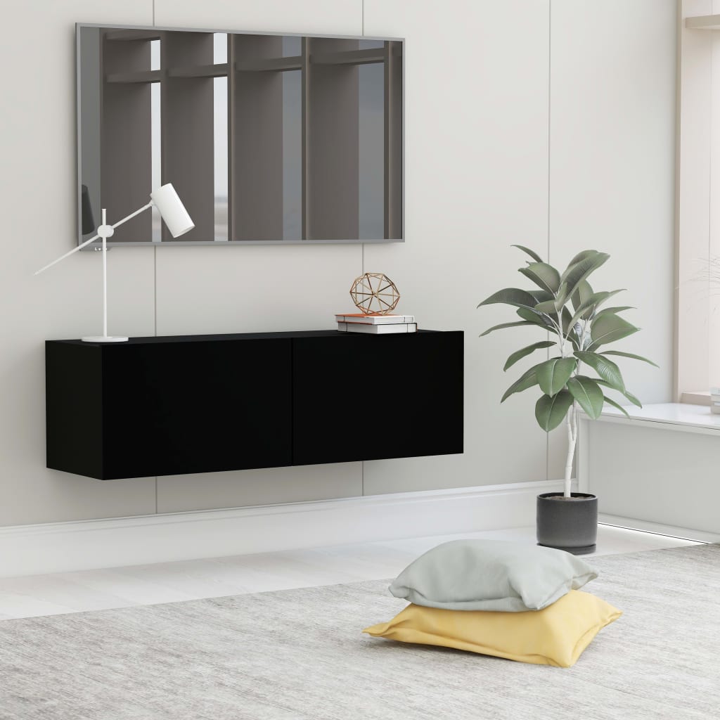 vidaXL TV Cabinet Black 120x30x30 cm Engineered Wood