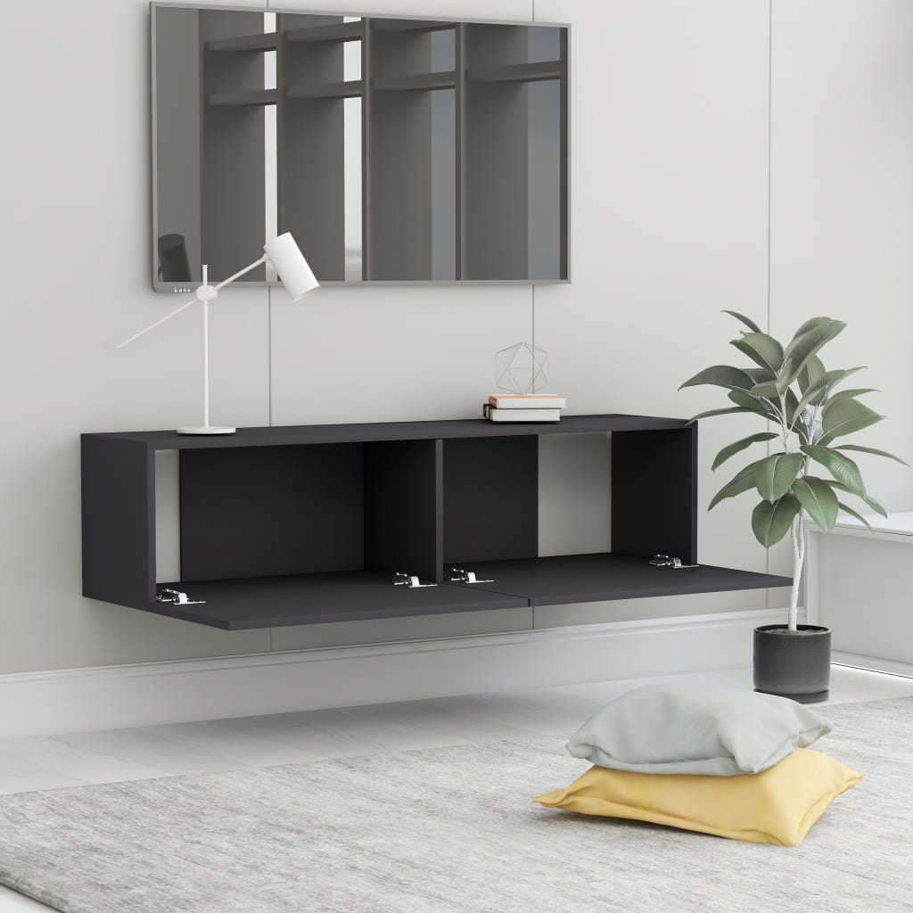 vidaXL TV Cabinet Black 120x30x30 cm Engineered Wood