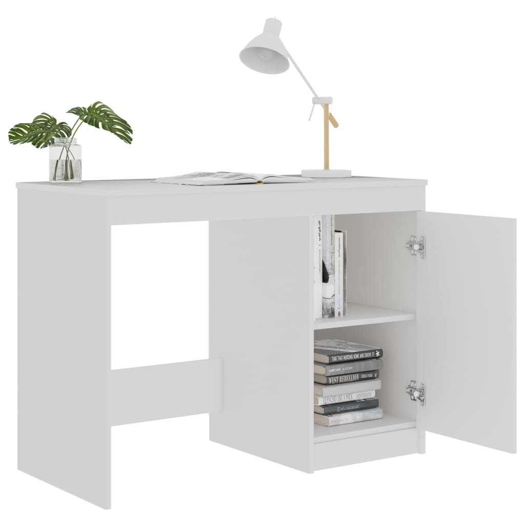 vidaXL Desk White 100x50x76 cm Engineered Wood