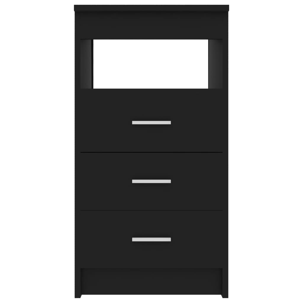 vidaXL Drawer Cabinet Black 40x50x76 cm Engineered Wood