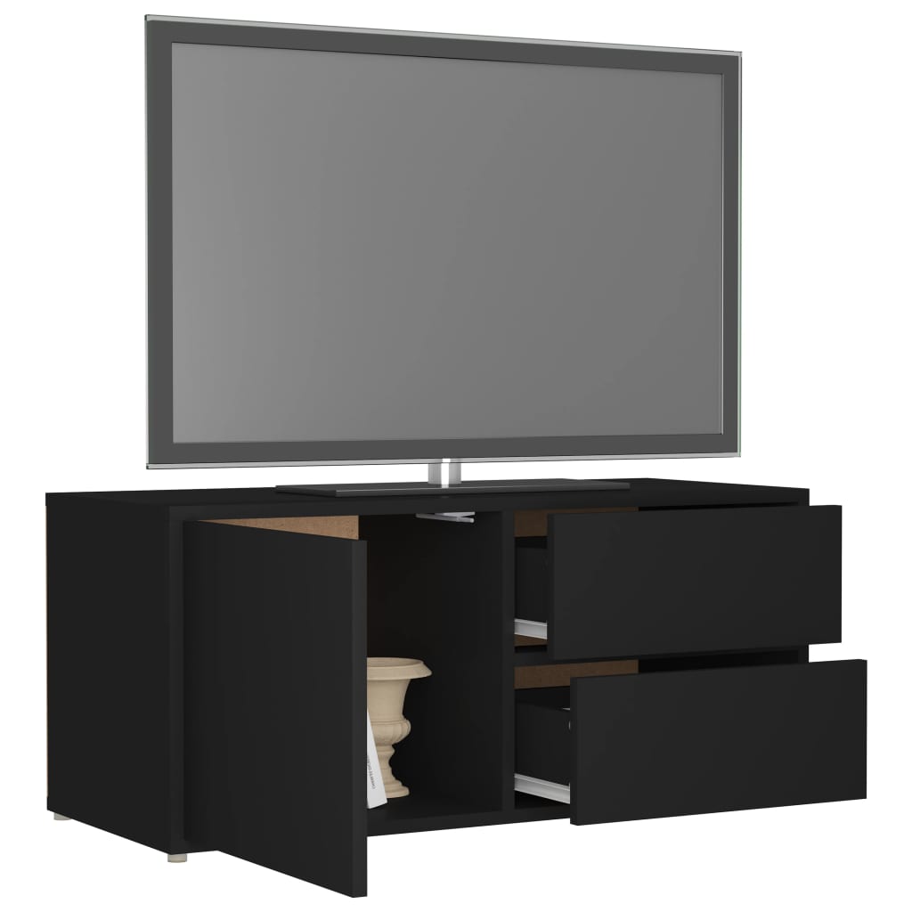 vidaXL TV Cabinet Black 80x34x36 cm Engineered Wood