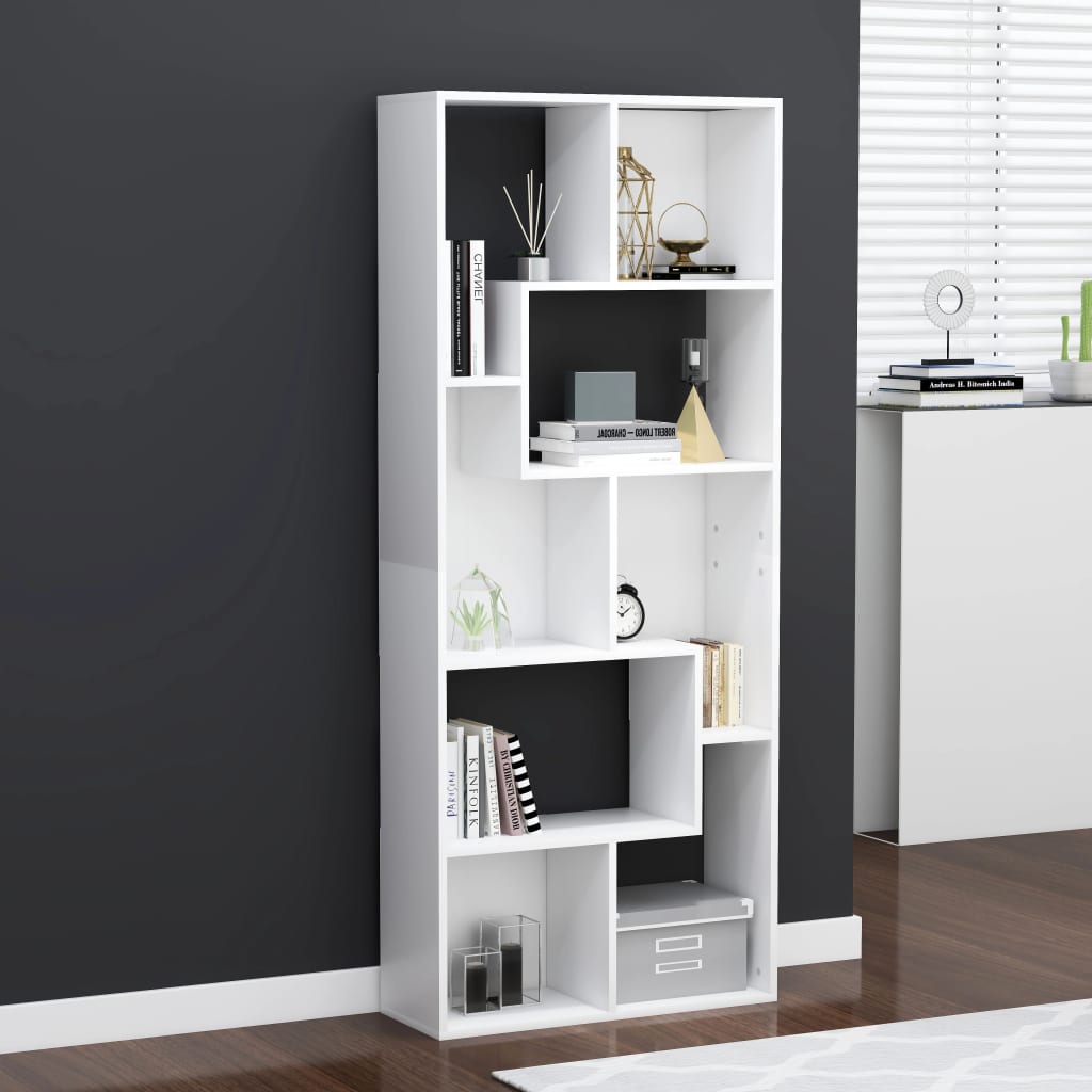 vidaXL Book Cabinet Black 67x24x161 cm Engineered Wood