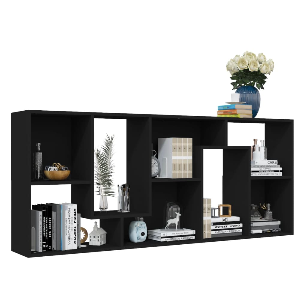 vidaXL Book Cabinet Black 67x24x161 cm Engineered Wood