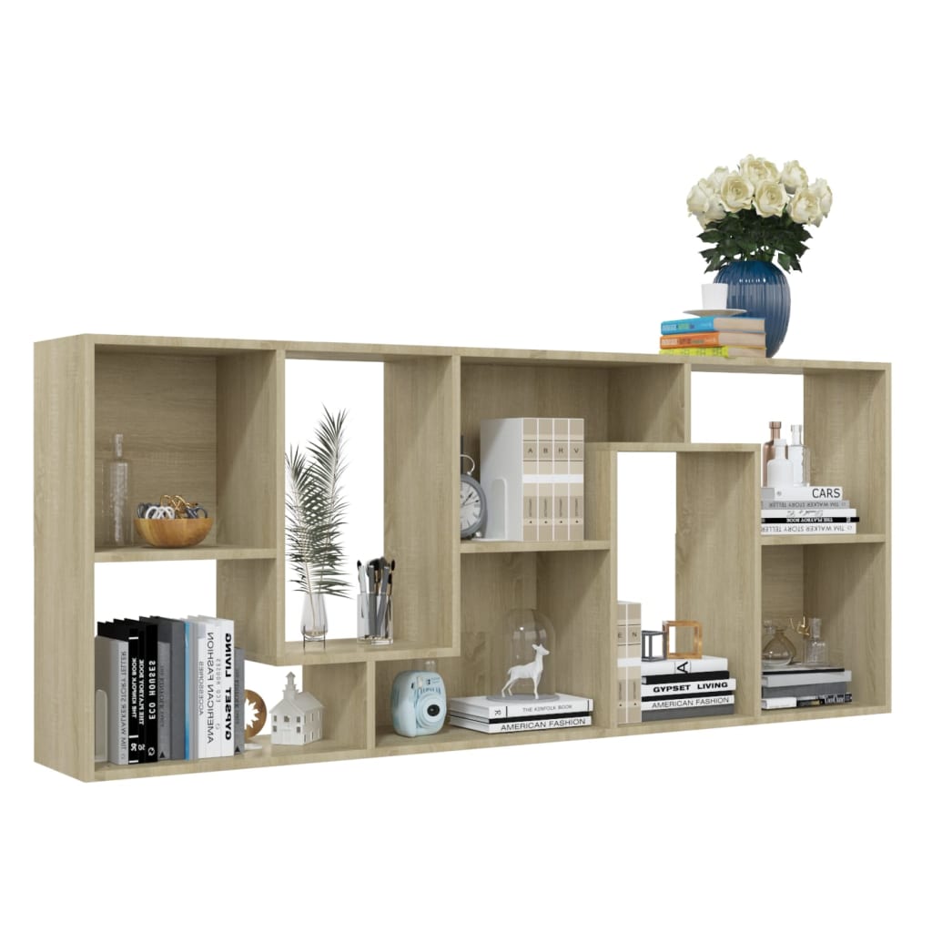 vidaXL Book Cabinet Black 67x24x161 cm Engineered Wood