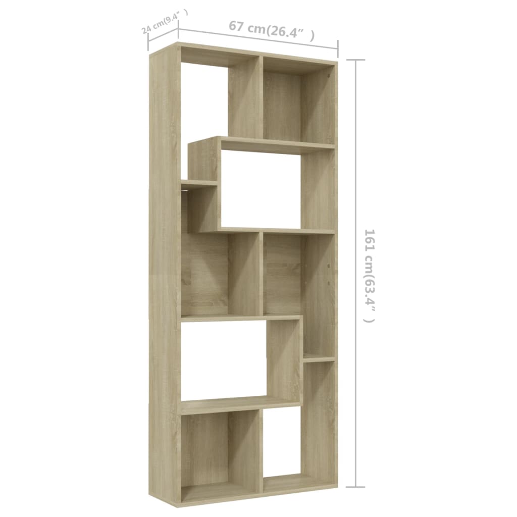 vidaXL Book Cabinet Black 67x24x161 cm Engineered Wood