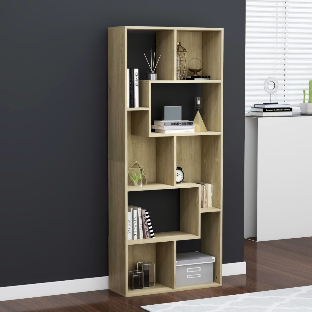 vidaXL Book Cabinet Black 67x24x161 cm Engineered Wood