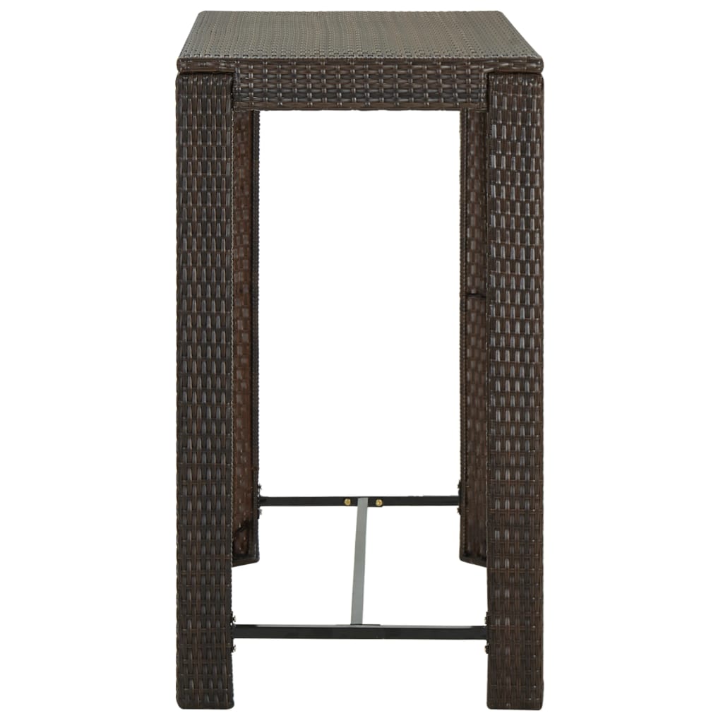 vidaXL Garden Bar Table Black 100x60.5x110.5 cm Poly Rattan