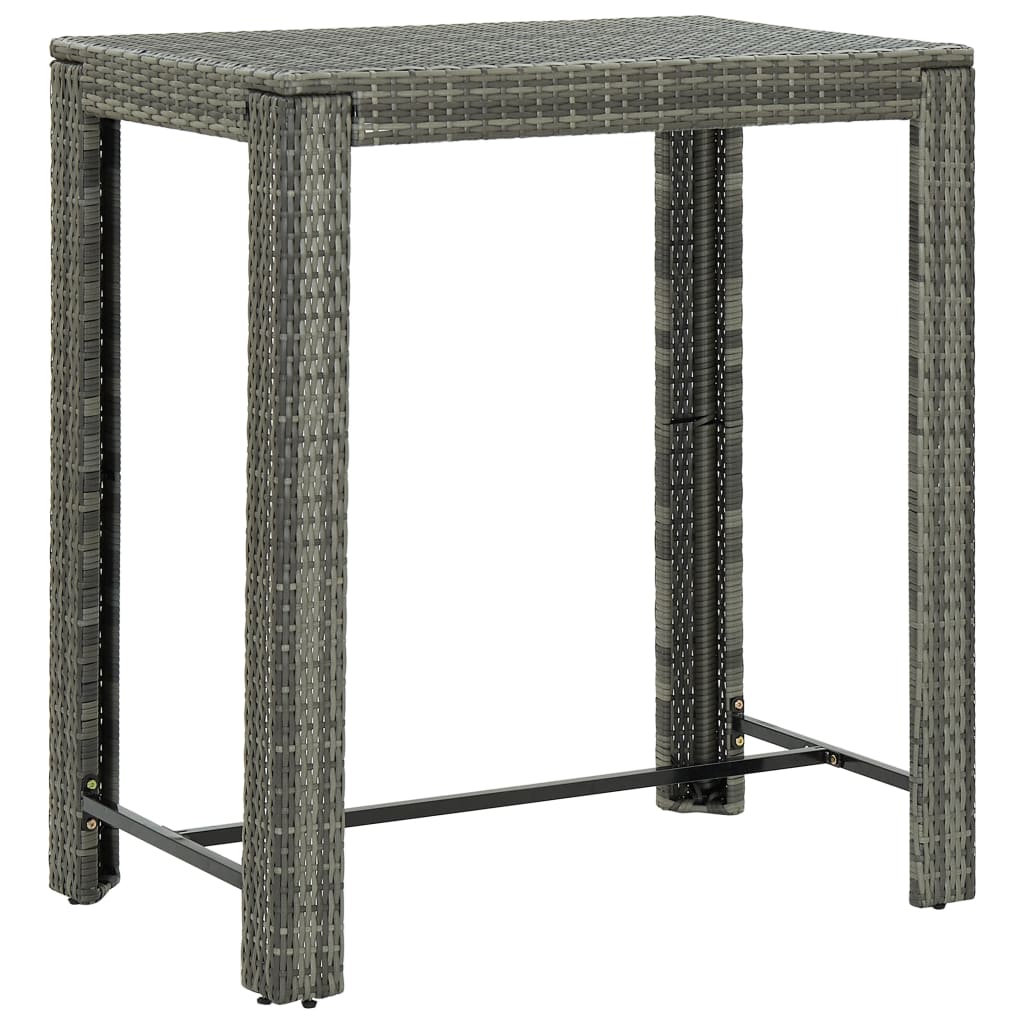 vidaXL Garden Bar Table Black 100x60.5x110.5 cm Poly Rattan