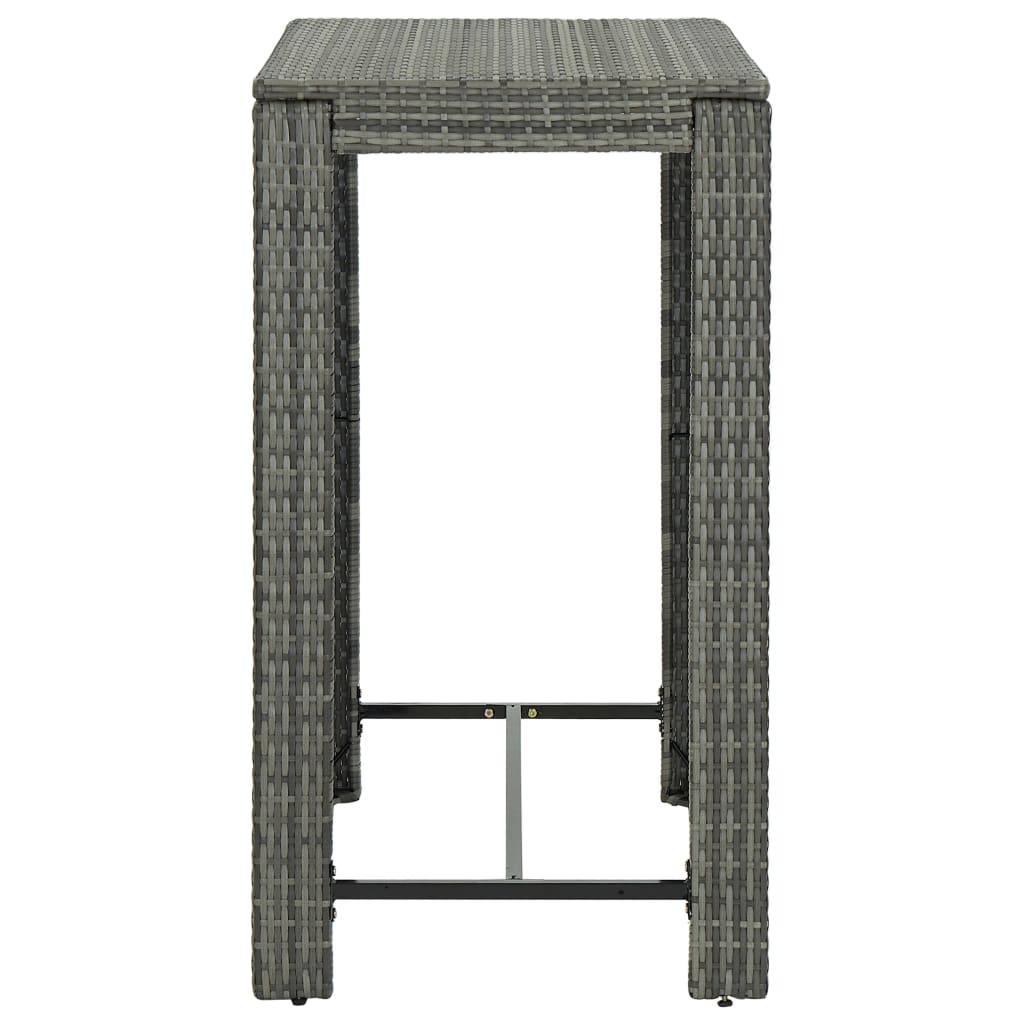 vidaXL Garden Bar Table Black 100x60.5x110.5 cm Poly Rattan