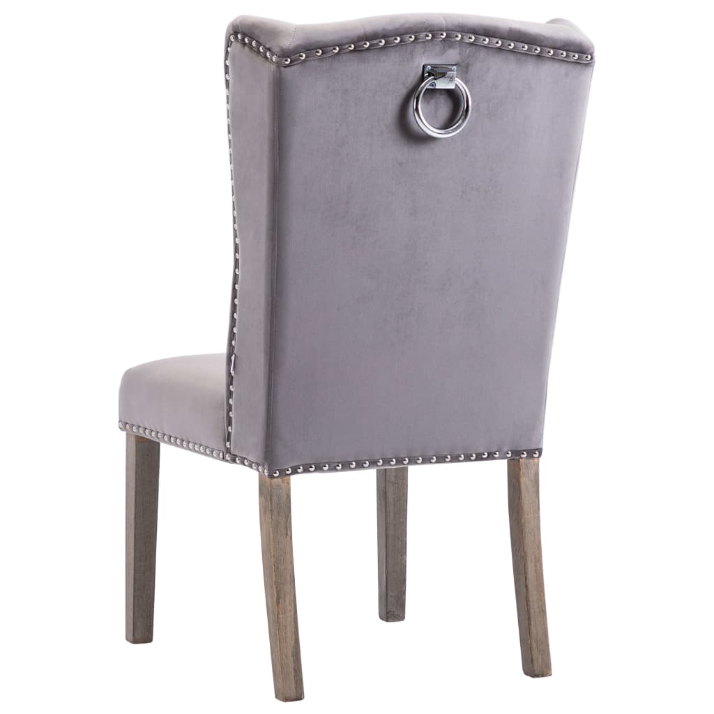 vidaXL Dining Chair Grey Velvet