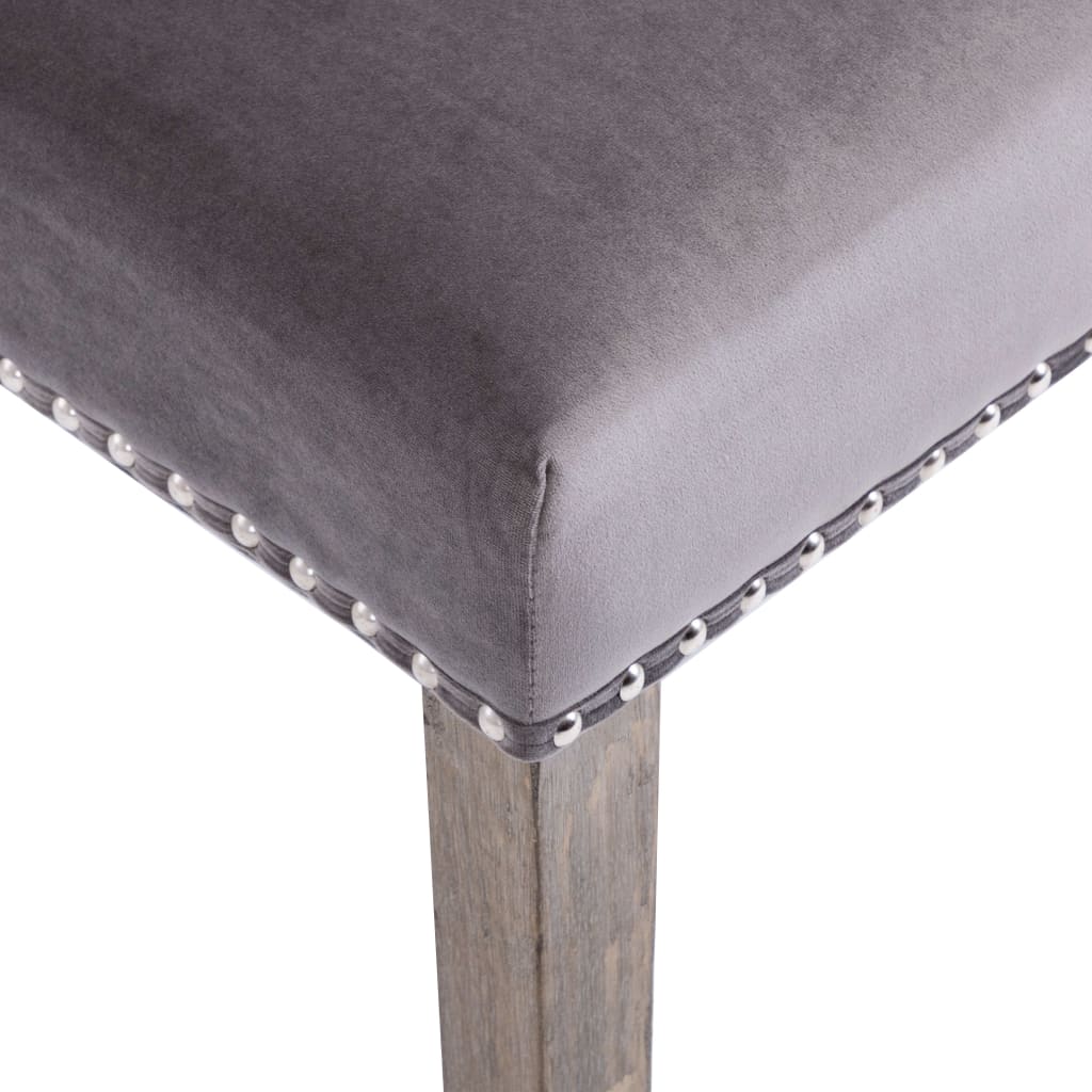 vidaXL Dining Chair Grey Velvet