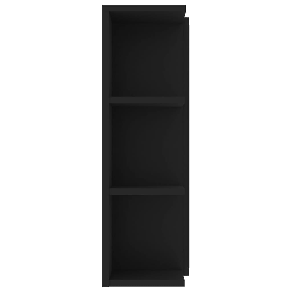 vidaXL Bathroom Mirror Cabinet Black 80x20.5x64 cm Engineered Wood