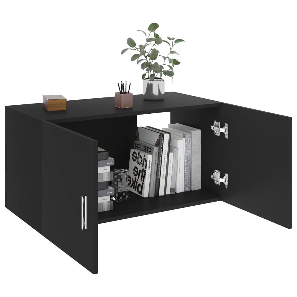 vidaXL Wall Mounted Cabinet Black 80x39x40 cm Engineered Wood