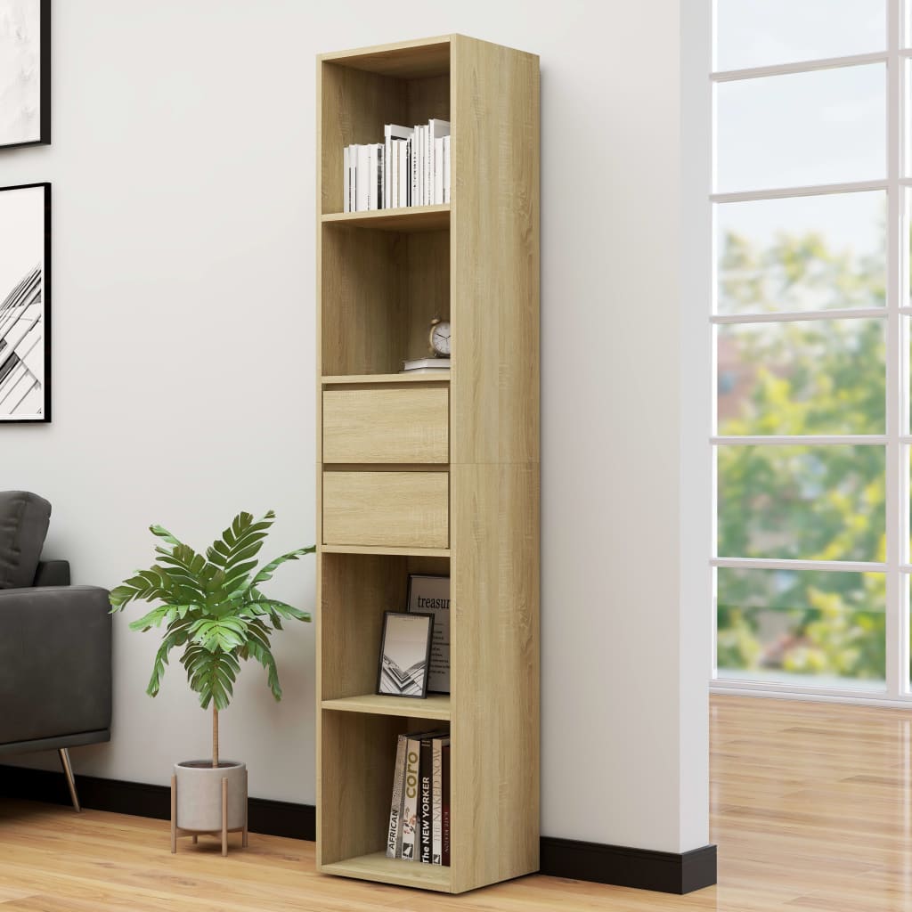 vidaXL Book Cabinet Black 36x30x171 cm Engineered Wood