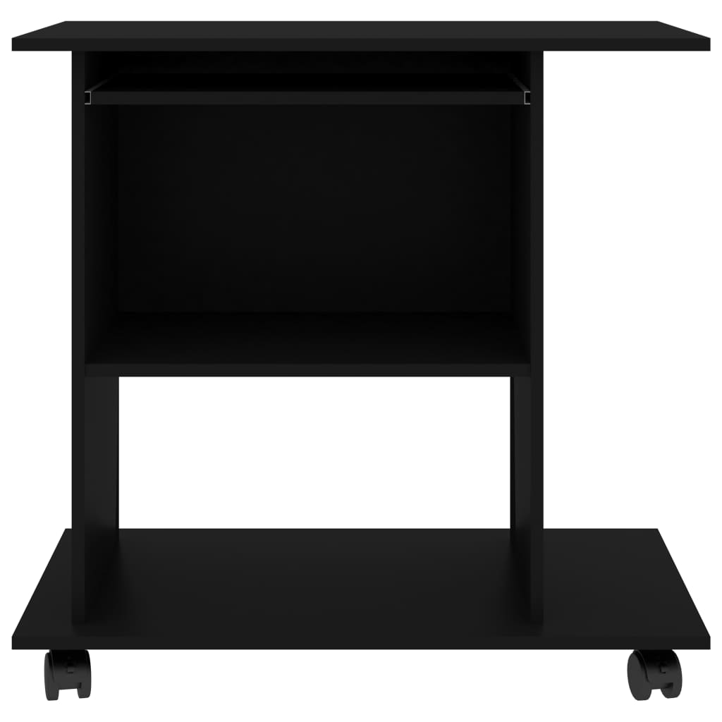 vidaXL Computer Desk Black 80x50x75 cm Engineered Wood