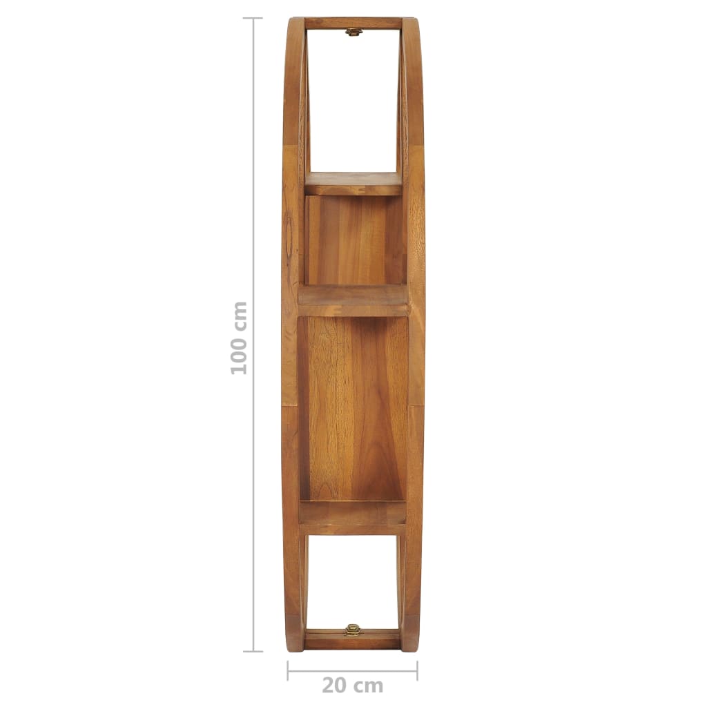 vidaXL Yin Yang Wall Shelf 100x20x100 cm Solid Teak Wood