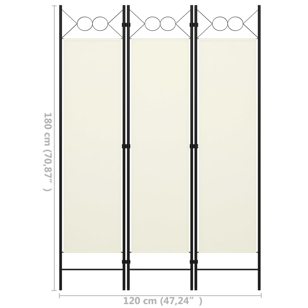 vidaXL 3-Panel Room Divider Anthracite 120x180 cm