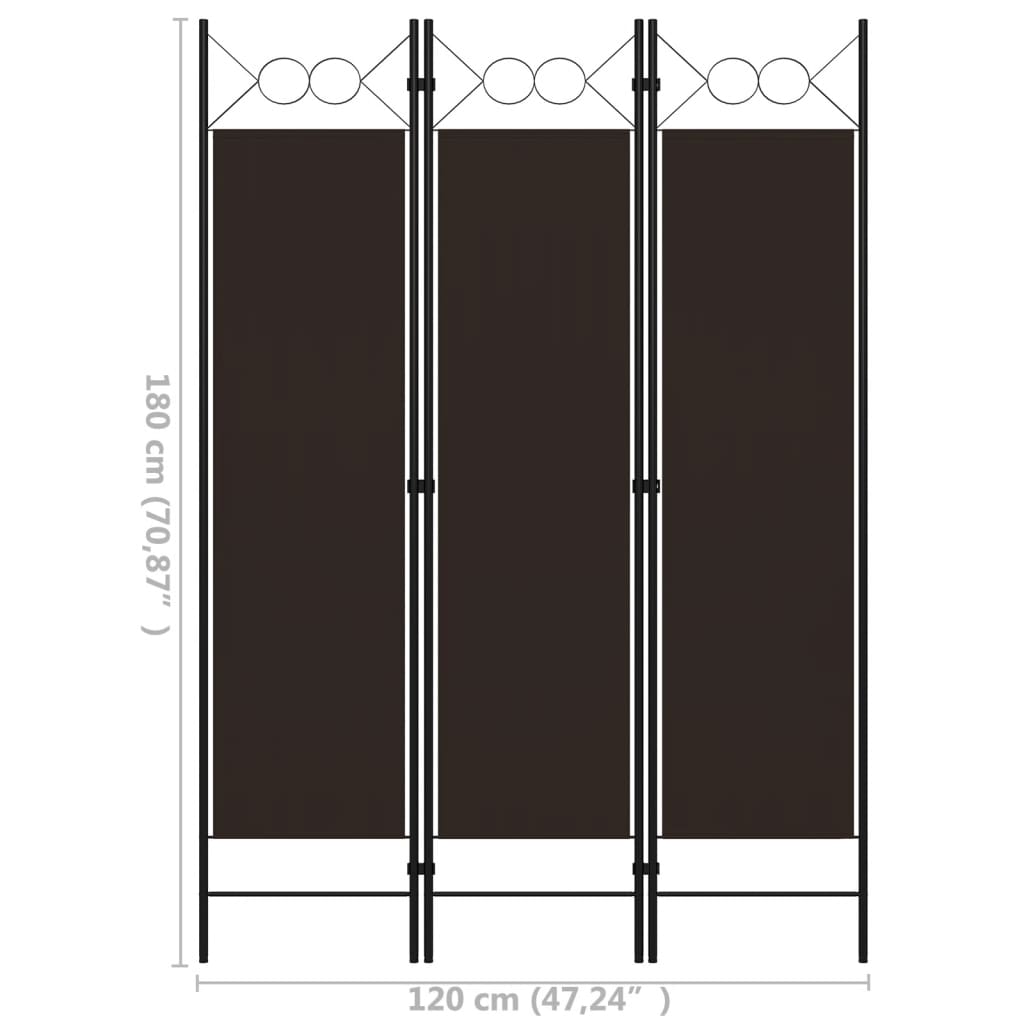 vidaXL 3-Panel Room Divider Anthracite 120x180 cm