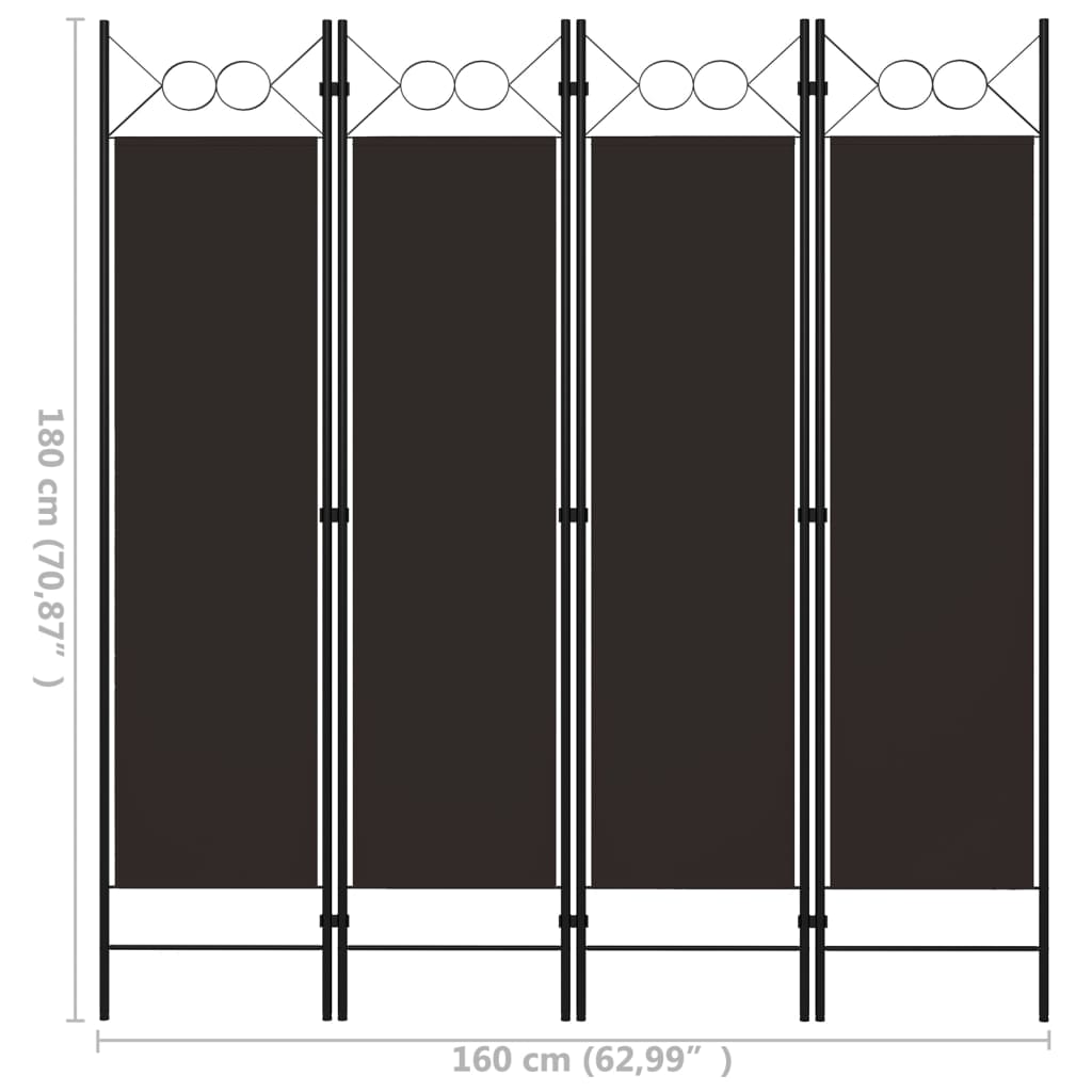 vidaXL 4-Panel Room Divider Anthracite 160x180 cm