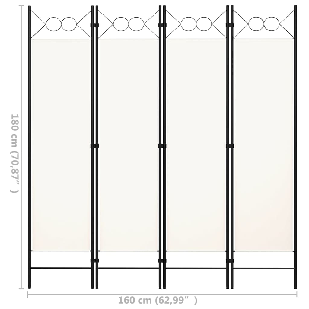 vidaXL 4-Panel Room Divider Anthracite 160x180 cm