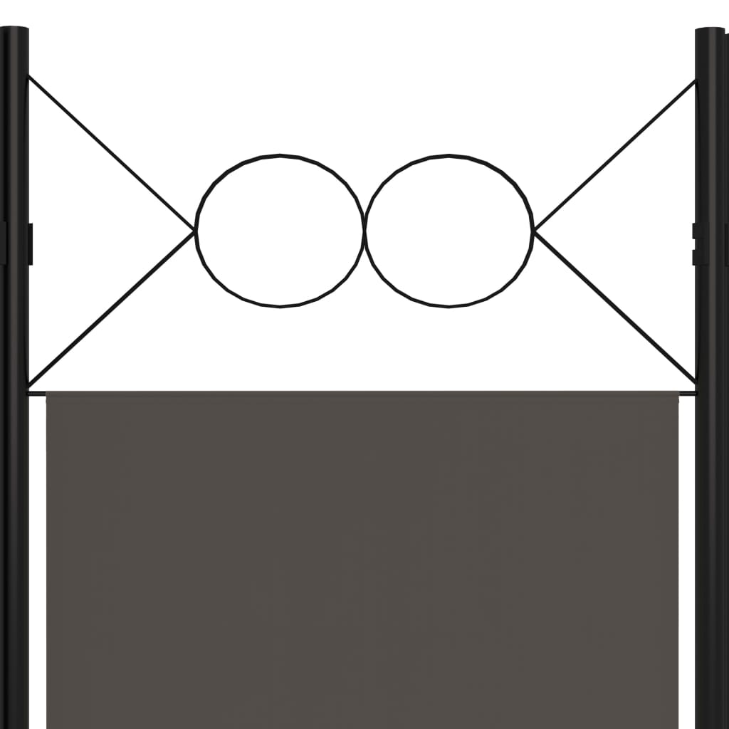 vidaXL 5-Panel Room Divider Anthracite 200x180 cm