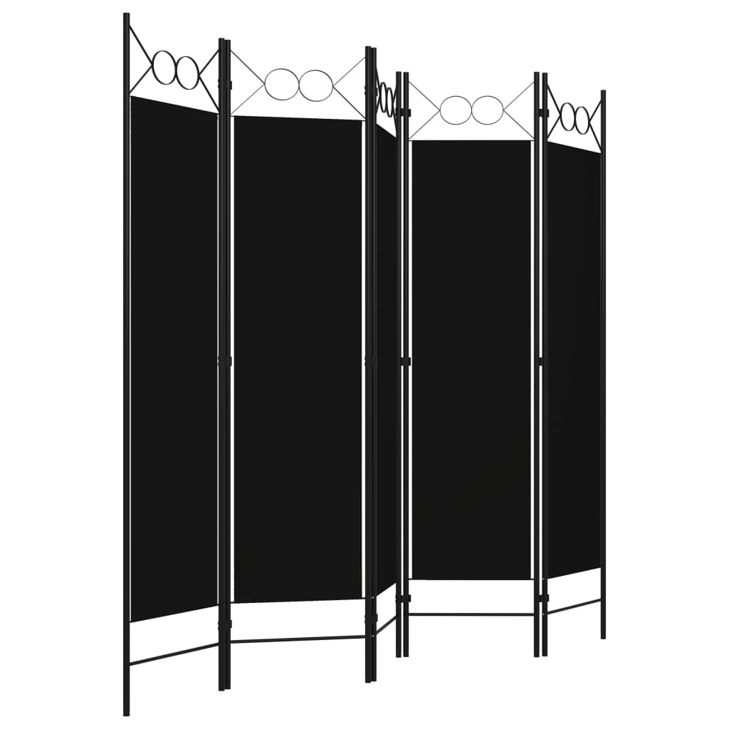 vidaXL 5-Panel Room Divider Anthracite 200x180 cm