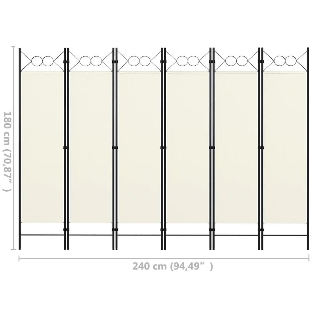 vidaXL 6-Panel Room Divider Anthracite 240x180 cm