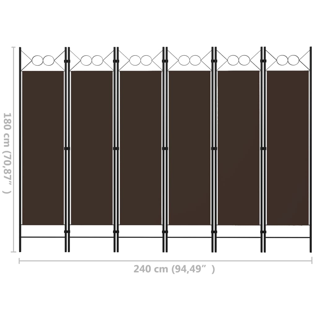 vidaXL 6-Panel Room Divider Anthracite 240x180 cm