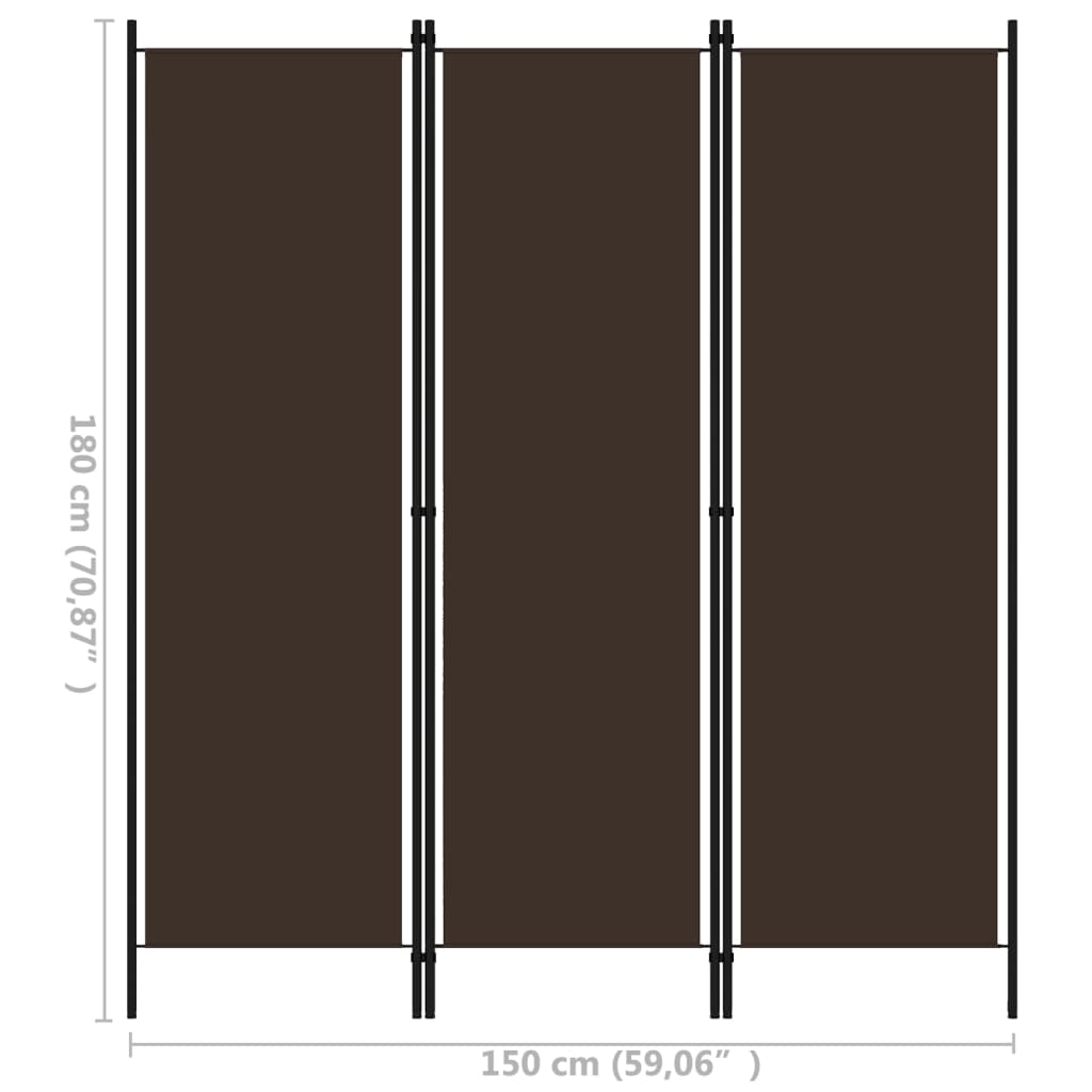 vidaXL 3-Panel Room Divider Anthracite 150x180 cm