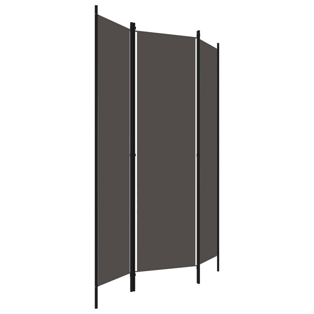 vidaXL 3-Panel Room Divider Anthracite 150x180 cm