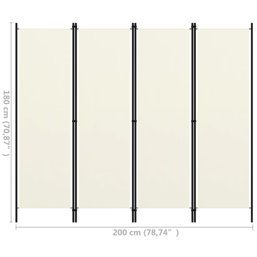 vidaXL 4-Panel Room Divider Anthracite 200x180 cm